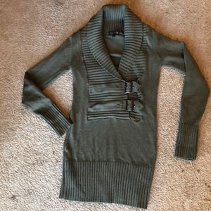 Shawl collar sweater tunic